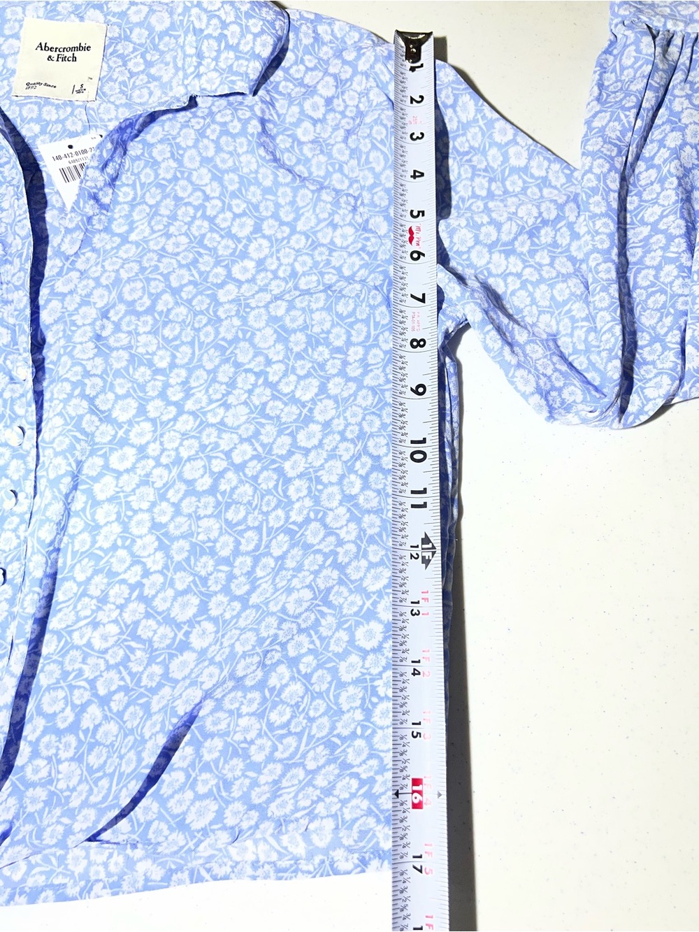 Abercrombie & Fitch Floral Tie-Front Long-Sleeve Blouse NWT Small - Picture 7 of 8